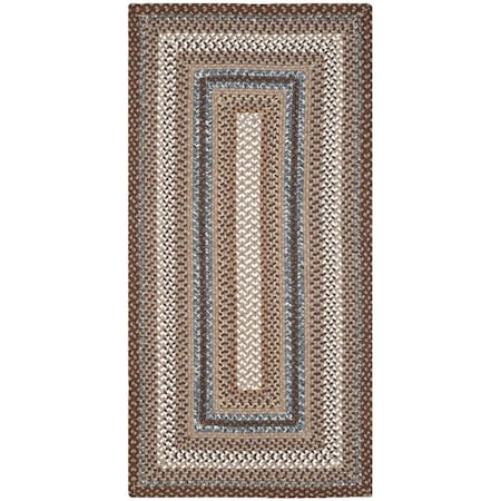 Safavieh Braided Hand Woven Runner Rug, Brown & Multi Color - 2 ft.-6 in. x 5 ft. BRD313A-35